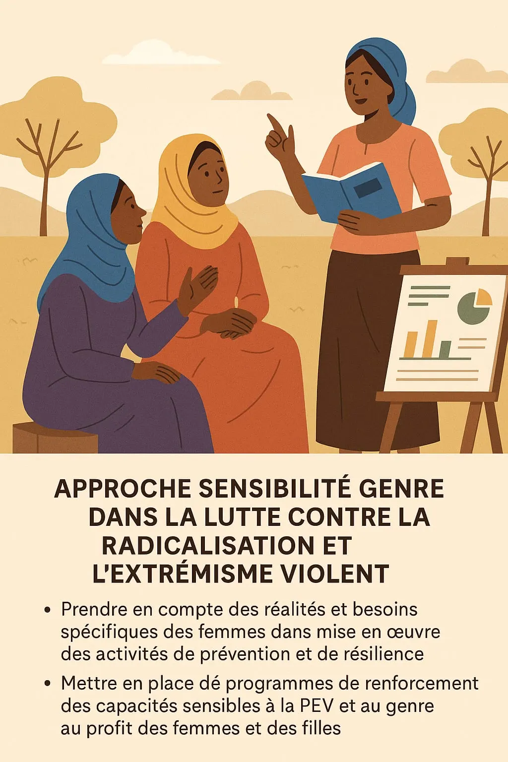 Illustration : approche sensible au genre dans la lutte contre la radicalisation et l’extrémisme violent