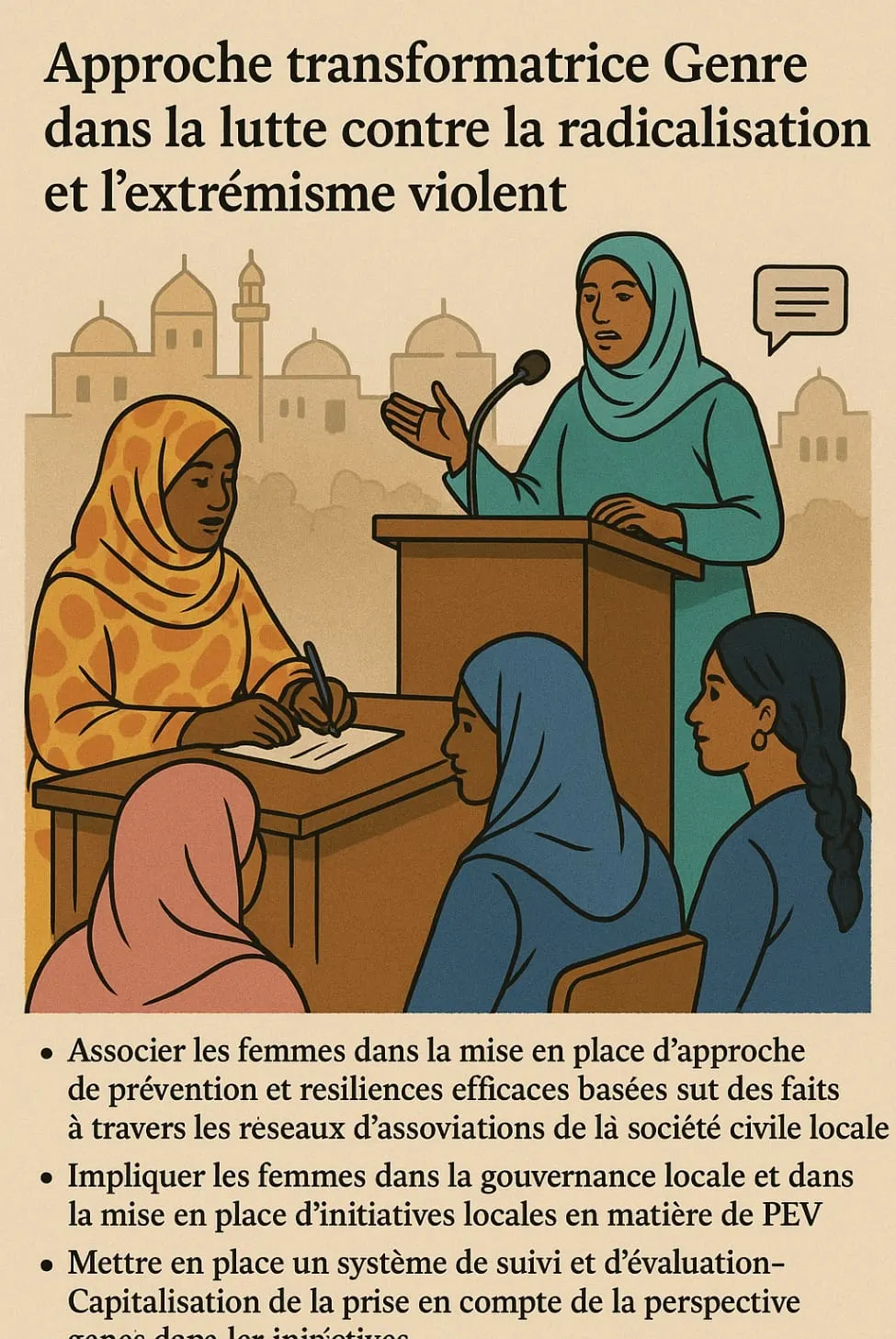 Illustration : approche transformatrice genre dans la lutte contre la radicalisation et l’extrémisme violent